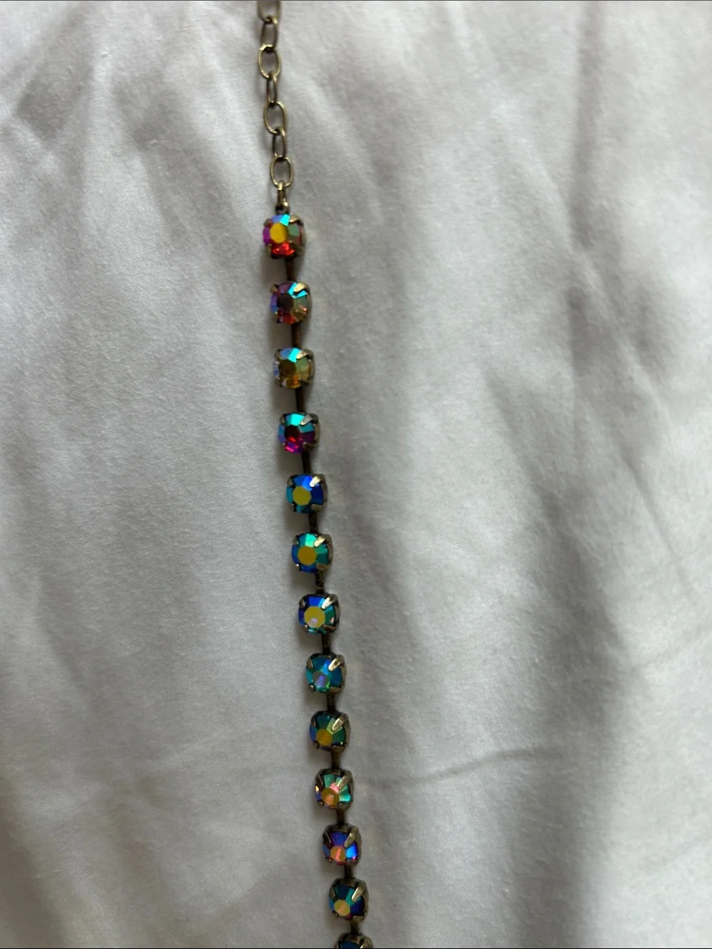 Multicolor Crystal Tennis Bracelet - Vibrant Aurora Borealis Stones